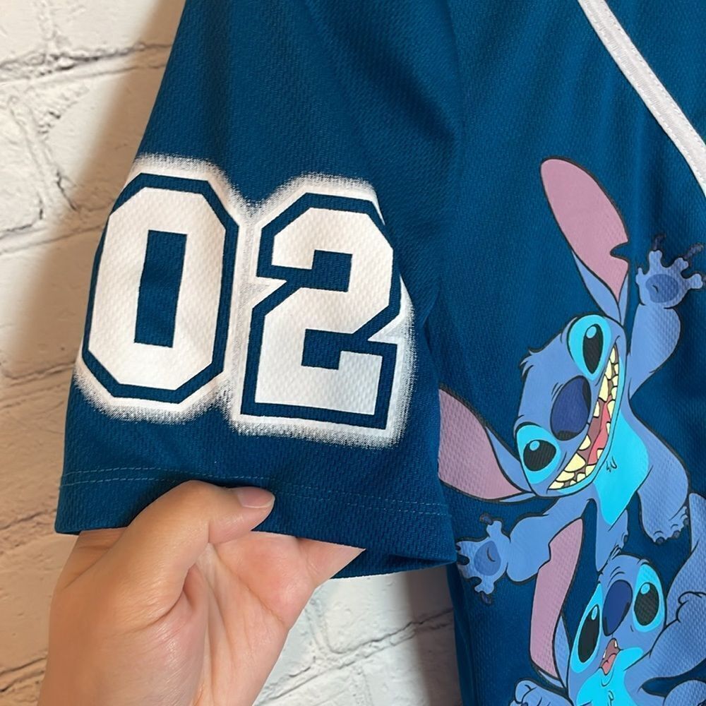 NWT Lilo & Stitch Baseball Jersey Walt Disney World Adult Junior Small - Picture 3 of 6